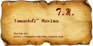 Tamaskó Maxima névjegykártya